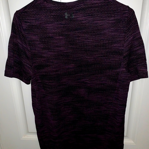 Under Armour sweat wicking shirt, small purple and black stitching - Picture 2 of 3
